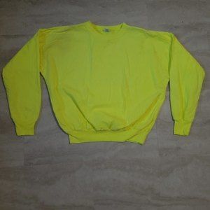 Vintage Blank "Volt" Yellow Green Quitman USA Long Sleeve Shirt Medium